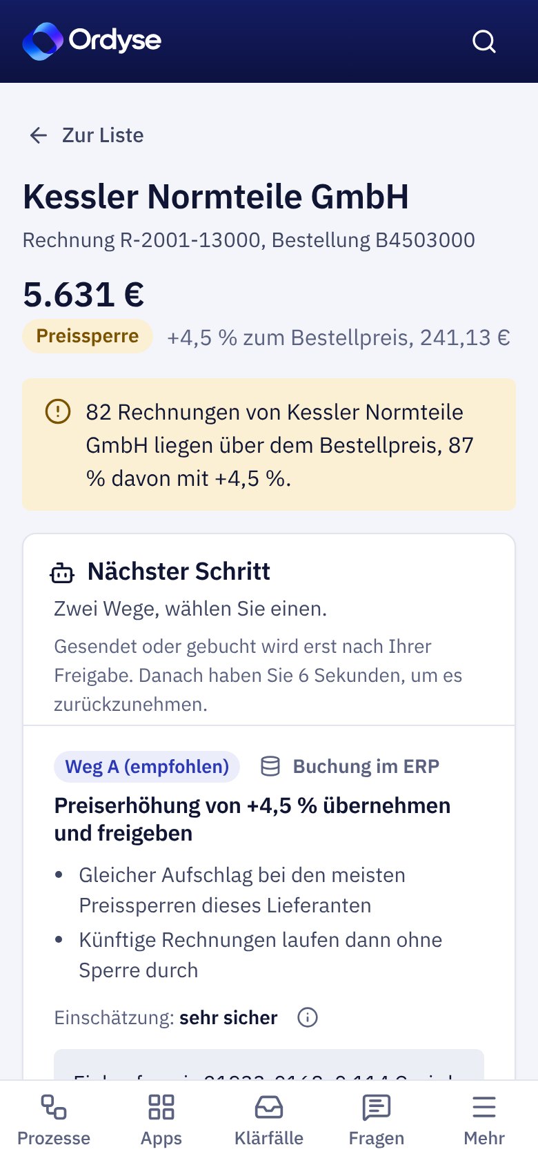 Derselbe Vorgang auf dem Smartphone